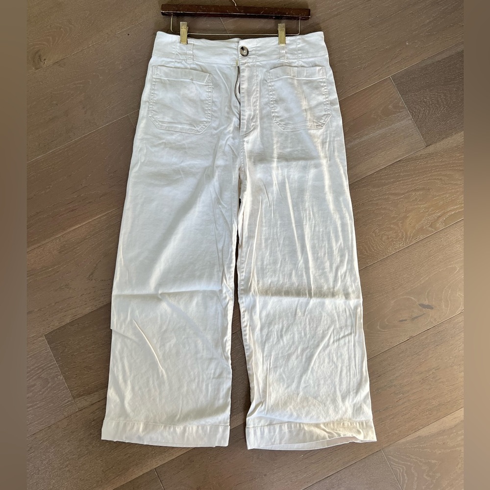 Maeve, Colette Cropped Wide-Leg Linen Pants